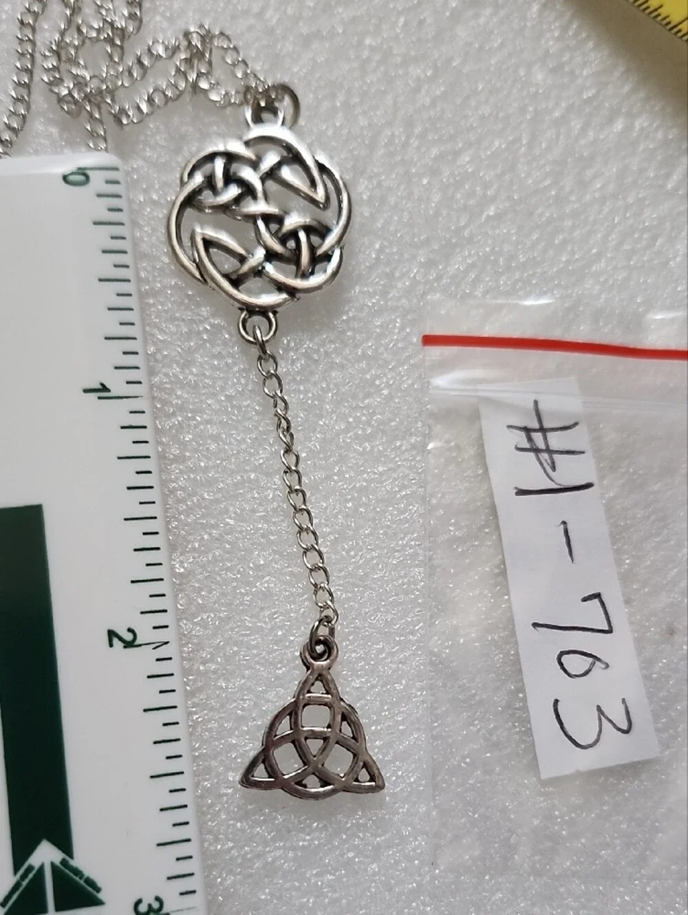 Hand Crafted Silver Celtic Knot Drop Necklace